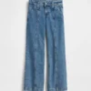 Kinder-Jeans mit niedriger Leibhöhe, Nähten und lockerem Flare-Schnitt