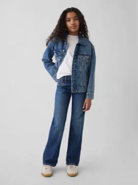Kinder-Jeans mit niedriger Leibhöhe und geradem Schnitt