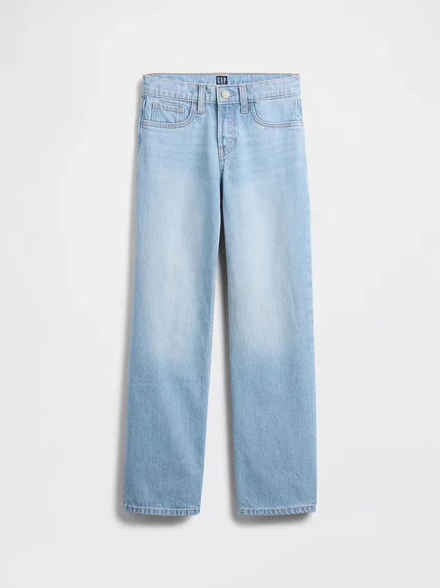 Kinder-Jeans mit niedriger Leibhöhe und geradem Schnitt