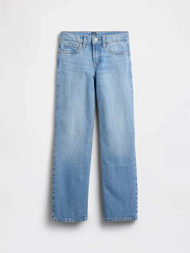 Kinder-Jeans mit niedriger Leibhöhe und geradem Schnitt