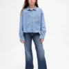 Kinder-Jeans mit niedriger Leibhöhe und lockerem Flare-Schnitt