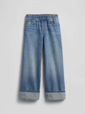 Kinder-Jeans mit niedriger Leibhöhe, weitem Bein und lockerer Passform