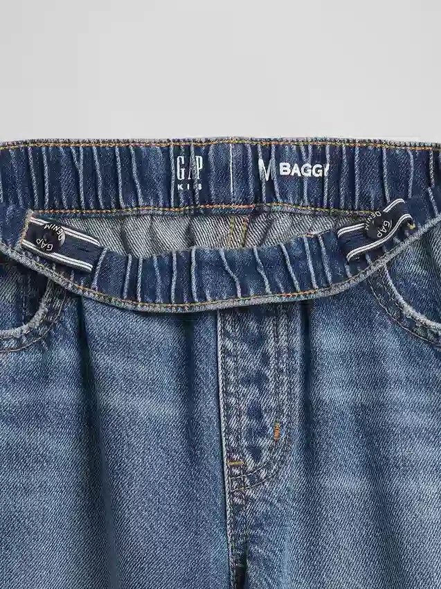 Kinder-Jeans mit niedriger Leibhöhe, weitem Bein und lockerer Passform