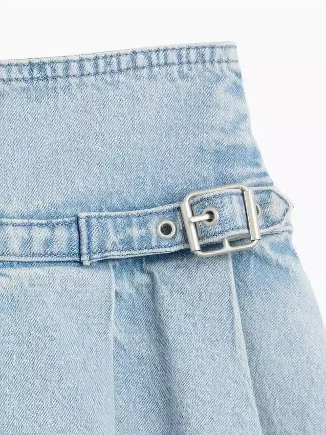 Kinder-Jeans-Plissee-Minirock