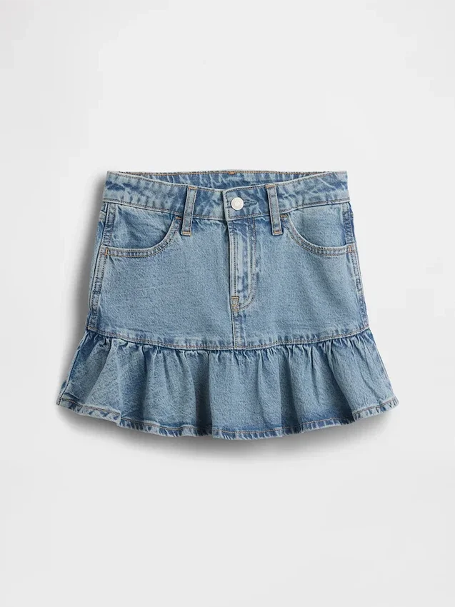 Kinder-Jeans-Röcke mit Rüschen