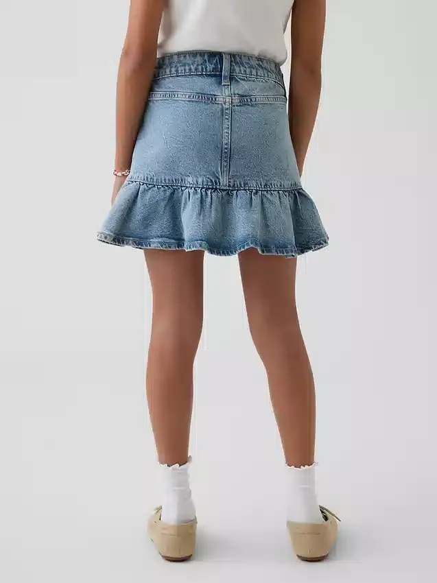 Kinder-Jeans-Röcke mit Rüschen