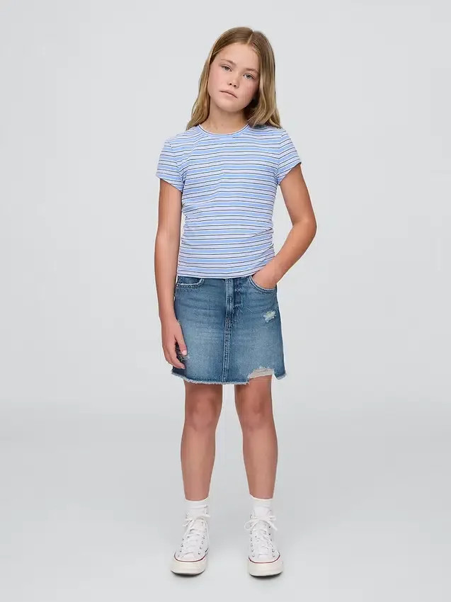 Kinder-Jeans-Rock mit hoher Taille