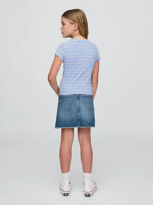 Kinder-Jeans-Rock mit hoher Taille