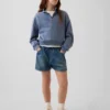 Kinder-Jeans-Shorts „Easy Dolphin“ mit hoher Leibhöhe