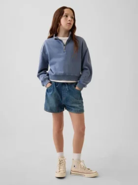 Kinder-Jeans-Shorts „Easy Dolphin“ mit hoher Leibhöhe