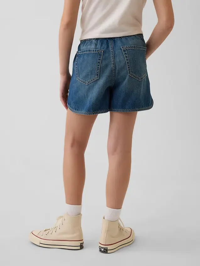 Kinder-Jeans-Shorts „Easy Dolphin“ mit hoher Leibhöhe