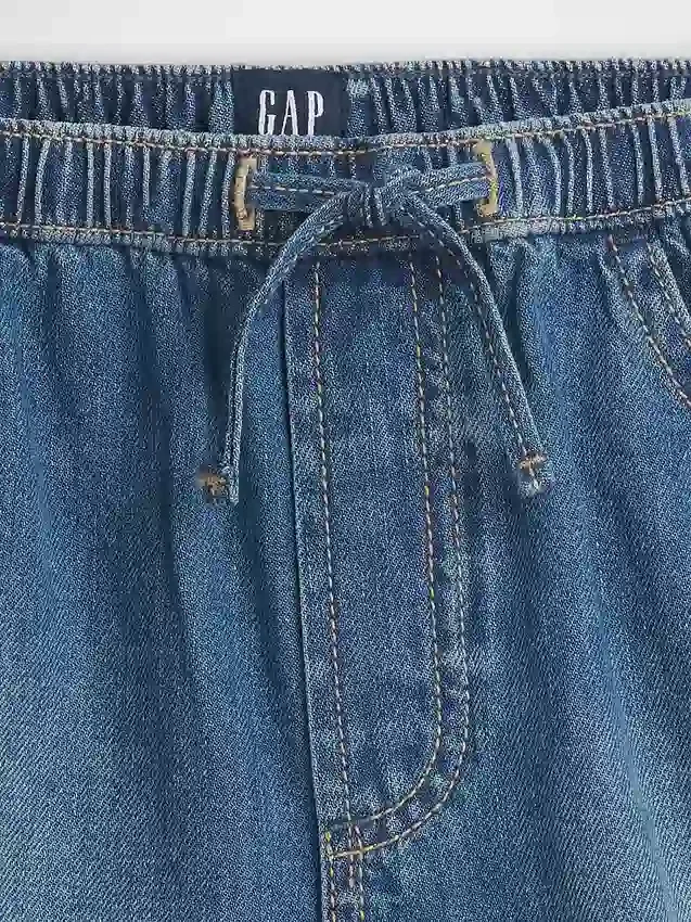 Kinder-Jeans-Shorts „Easy Dolphin“ mit hoher Leibhöhe