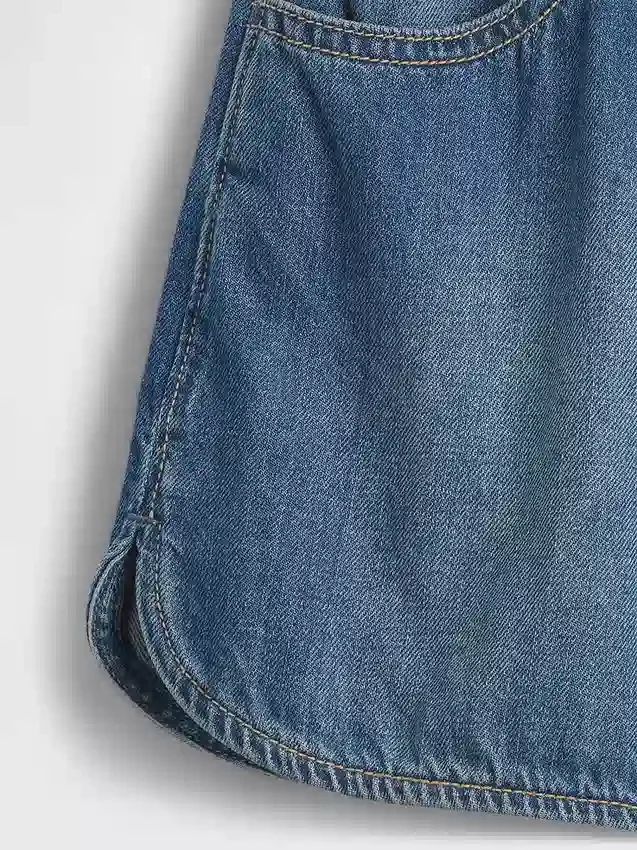 Kinder-Jeans-Shorts „Easy Dolphin“ mit hoher Leibhöhe