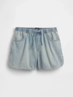 Kinder-Jeans-Shorts mit hoher Leibhöhe