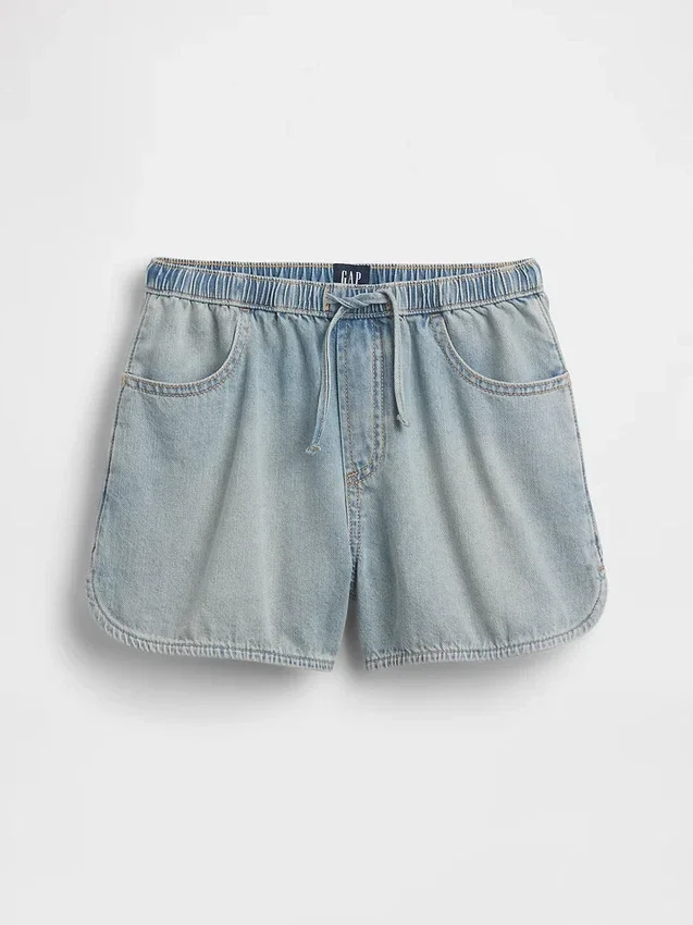 Kinder-Jeans-Shorts mit hoher Leibhöhe