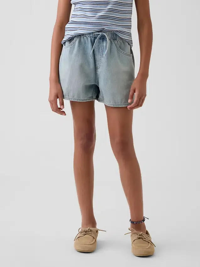 Kinder-Jeans-Shorts mit hoher Leibhöhe