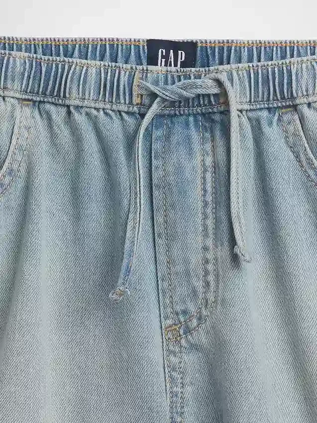 Kinder-Jeans-Shorts mit hoher Leibhöhe