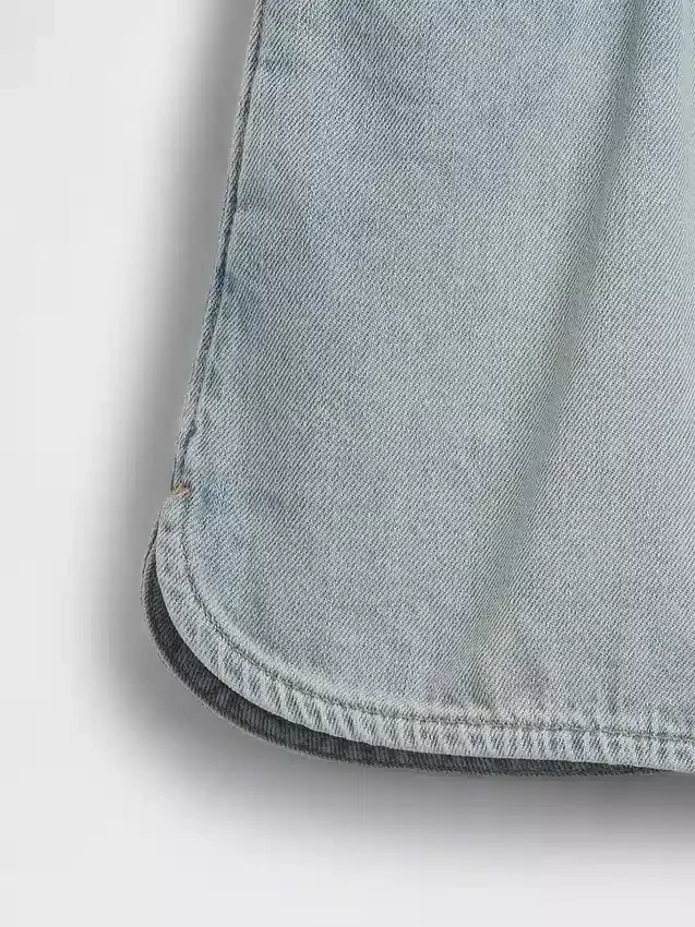 Kinder-Jeans-Shorts mit hoher Leibhöhe