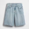 Kinder-Jeans-Shorts mit mittlerer Leibhöhe und verlängertem Schnitt