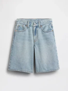 Kinder-Jeans-Shorts mit mittlerer Leibhöhe und verlängertem Schnitt