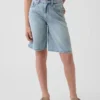Kinder-Jeans-Shorts mit mittlerer Leibhöhe und verlängertem Schnitt