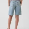 Kinder-Jeans-Shorts mit mittlerer Leibhöhe und verlängertem Schnitt