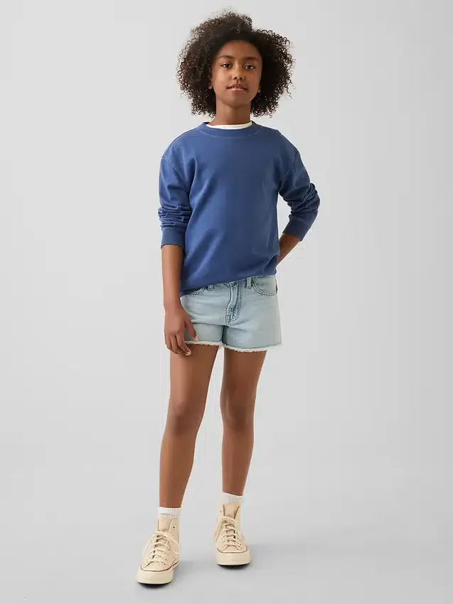Kinder-Jeans-Shorts mit niedriger Leibhöhe