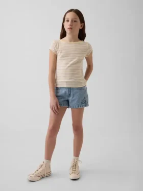 Kinder-Jeans-Shorts mit niedriger Leibhöhe