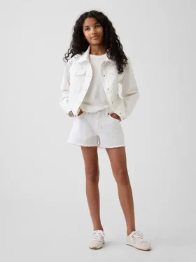 Kinder-Jeans-Shorts mit niedriger Leibhöhe