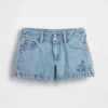 Kinder-Jeans-Shorts mit niedriger Leibhöhe