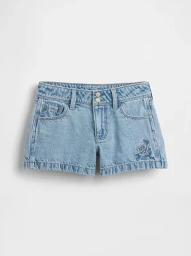 Kinder-Jeans-Shorts mit niedriger Leibhöhe