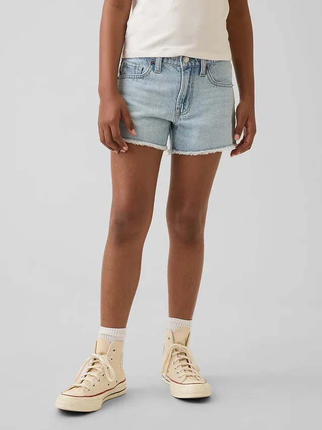 Kinder-Jeans-Shorts mit niedriger Leibhöhe