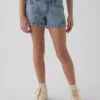 Kinder-Jeans-Shorts mit niedriger Leibhöhe