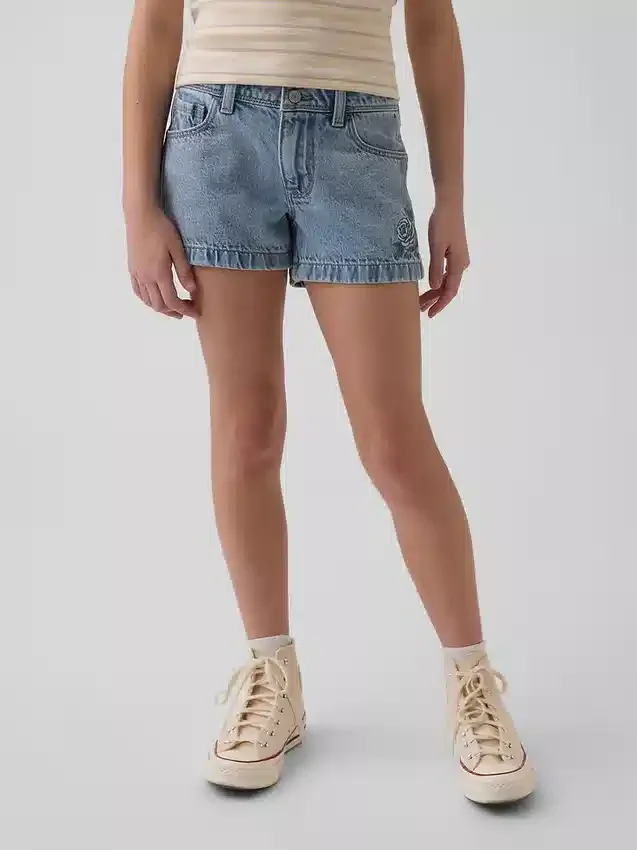 Kinder-Jeans-Shorts mit niedriger Leibhöhe