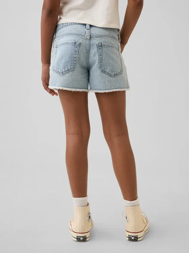 Kinder-Jeans-Shorts mit niedriger Leibhöhe