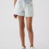Kinder-Jeans-Shorts mit niedriger Leibhöhe, „Stride“-Stickerei und Zitronenmuster