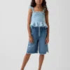 Kinder-Jeans-Shorts mit niedriger Leibhöhe, ultrweichem Material und langem Schnitt