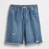 Kinder-Jeans-Shorts mit niedriger Leibhöhe, ultrweichem Material und langem Schnitt
