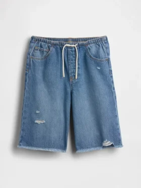 Kinder-Jeans-Shorts mit niedriger Leibhöhe, ultrweichem Material und langem Schnitt