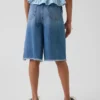 Kinder-Jeans-Shorts mit niedriger Leibhöhe, ultrweichem Material und langem Schnitt