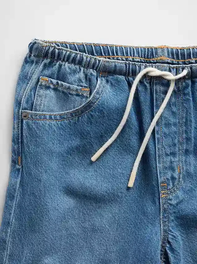Kinder-Jeans-Shorts mit niedriger Leibhöhe, ultrweichem Material und langem Schnitt