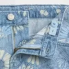 Kinder-Jeans-Shorts mit niedriger Leibhöhe und Blumenmuster