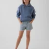 Kinder-Jeans-Shorts mit niedriger Leibhöhe und geradem Bein in Streifenoptik