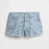 Kinder-Jeans-Shorts mit niedriger Leibhöhe und geradem Bein in Streifenoptik