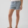 Kinder-Jeans-Shorts mit niedriger Leibhöhe und geradem Bein in Streifenoptik