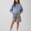 Kinder-Jeans-Shorts mit niedriger Leibhöhe und langem Schnitt