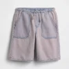 Kinder-Jeans-Shorts mit niedriger Leibhöhe und langem Schnitt