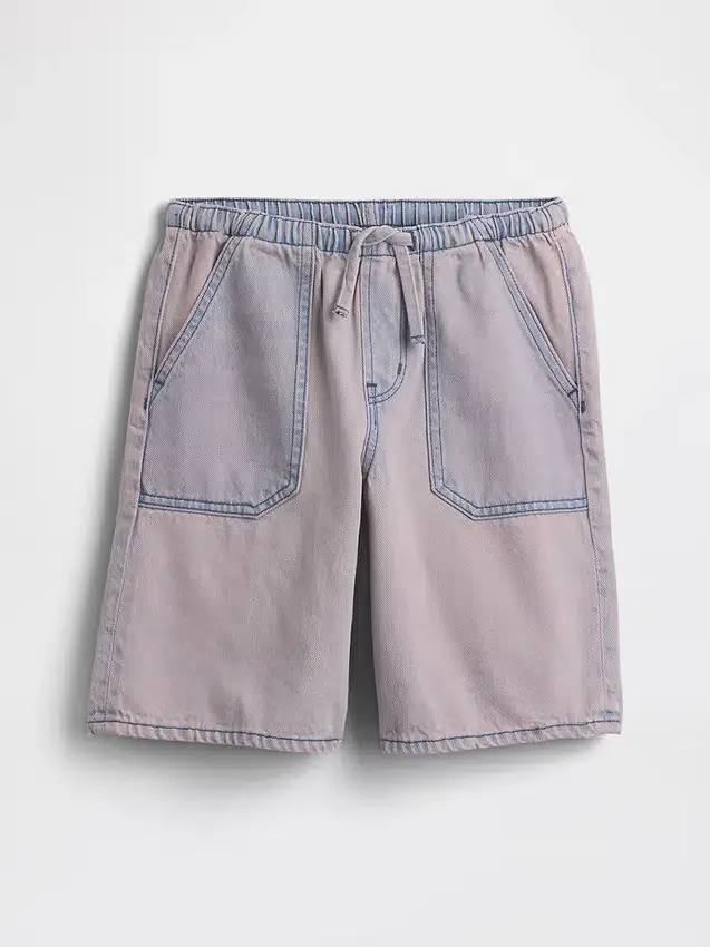 Kinder-Jeans-Shorts mit niedriger Leibhöhe und langem Schnitt
