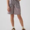 Kinder-Jeans-Shorts mit niedriger Leibhöhe und langem Schnitt