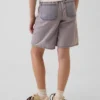 Kinder-Jeans-Shorts mit niedriger Leibhöhe und langem Schnitt